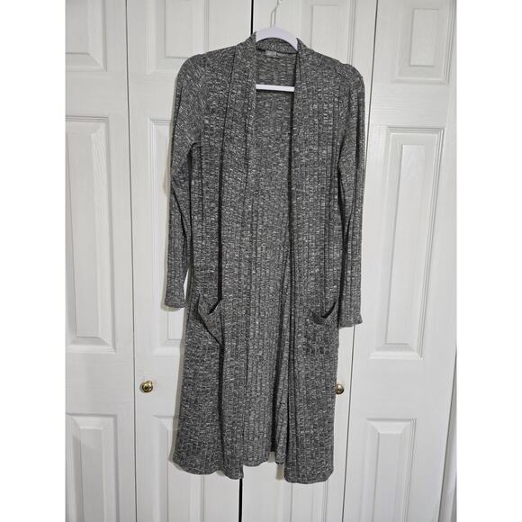 Lisa Rinna small women's gray open front knit long cardigan - Picture 1 of 9